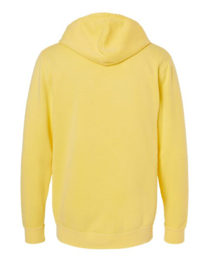 Independent Trading Co. Midweight Pigment-Dyed Hooded Sweatshirt PRM4500 Pigment Yellow Custom Embroidered Business Logo