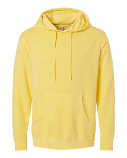 Independent Trading Co. Midweight Pigment-Dyed Hooded Sweatshirt PRM4500 Pigment Yellow Custom Embroidered Business Logo