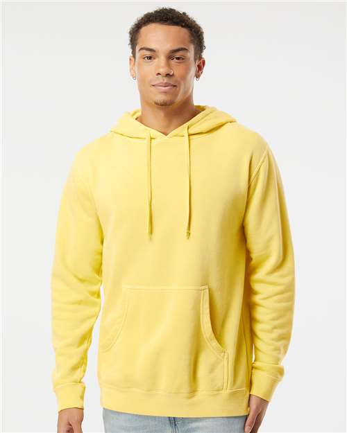 Custom Embroidered  Independent Trading Co. Midweight Pigment-Dyed Hooded Sweatshirt PRM4500 Pigment Yellow