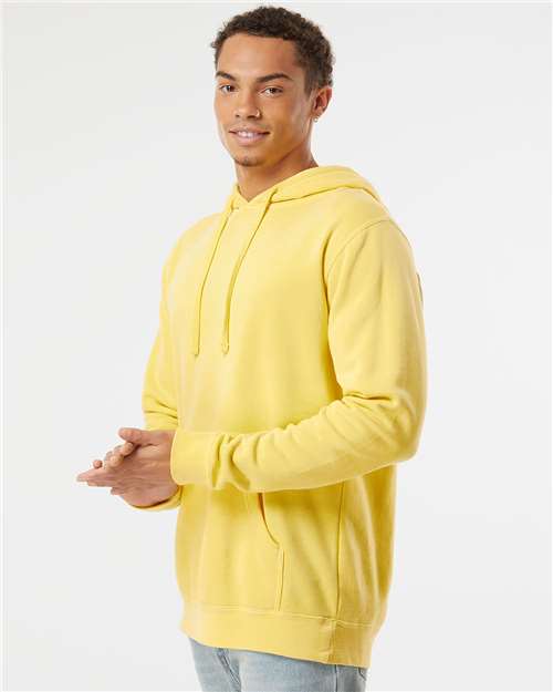 Independent Trading Co. Midweight Pigment-Dyed Hooded Sweatshirt PRM4500 Pigment Yellow Custom Embroidered Business Logo