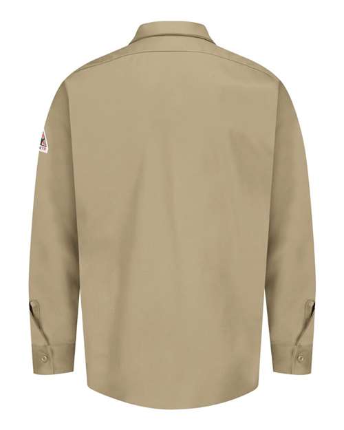 Custom EmbroideredBulwark Men's Tall Flame Resistant Excel Work Shirt 6040 Khaki