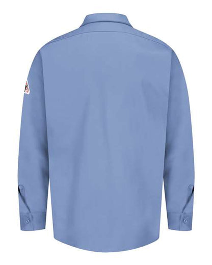 Custom EmbroideredBulwark Men's Tall Flame Resistant Excel Work Shirt 6040 Light Blue