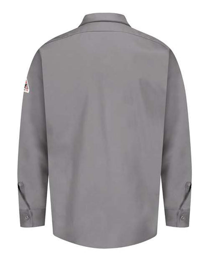 Custom EmbroideredBulwark Men's Tall Flame Resistant Excel Work Shirt 6040 Silver Grey