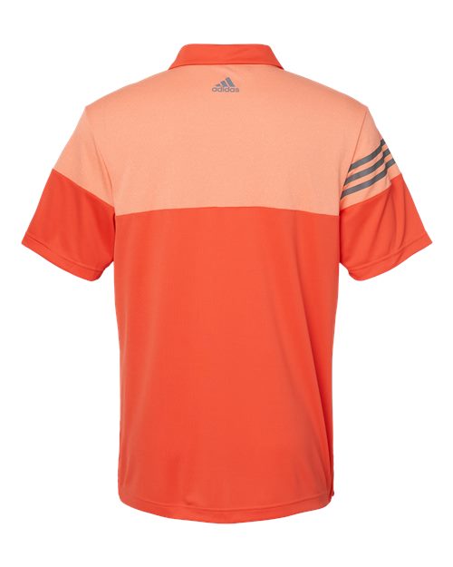 Adidas Heathered 3-Stripes Colorblocked Polo A213 Custom Embroidered Business Logo