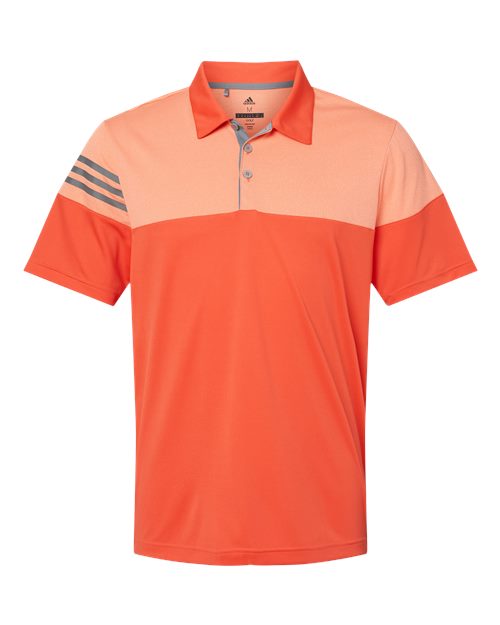 Adidas Heathered 3-Stripes Colorblocked Polo A213 Custom Embroidered Business Logo