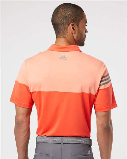 Adidas Heathered 3-Stripes Colorblocked Polo A213 Custom Embroidered Business Logo