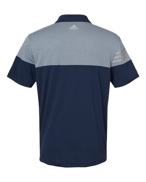 Adidas Heathered 3-Stripes Colorblocked Polo A213 Custom Embroidered Business Logo