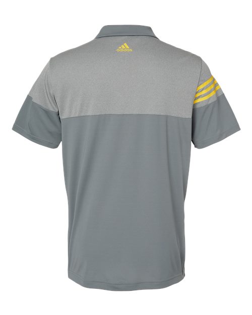 Adidas Heathered 3-Stripes Colorblocked Polo A213 Custom Embroidered Business Logo