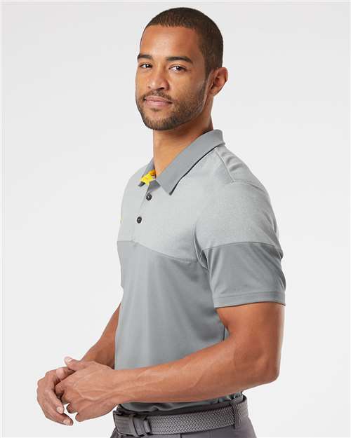 Adidas Heathered 3-Stripes Colorblocked Polo A213 Custom Embroidered Business Logo