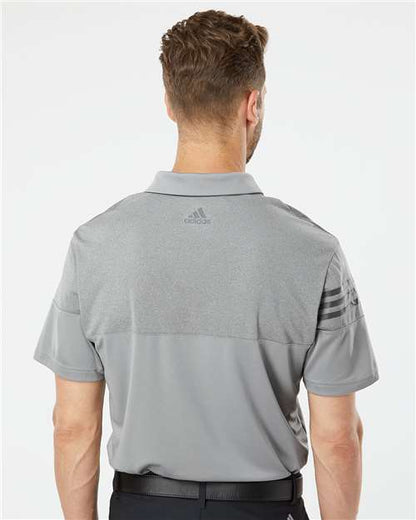 Adidas Heathered 3-Stripes Colorblocked Polo A213 Custom Embroidered Business Logo