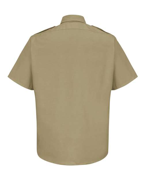 Custom EmbroideredRed Kap Men's Tall Short Sleeve Security Shirt 6119 Khaki