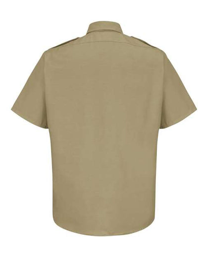 Custom EmbroideredRed Kap Men's Tall Short Sleeve Security Shirt 6119 Khaki