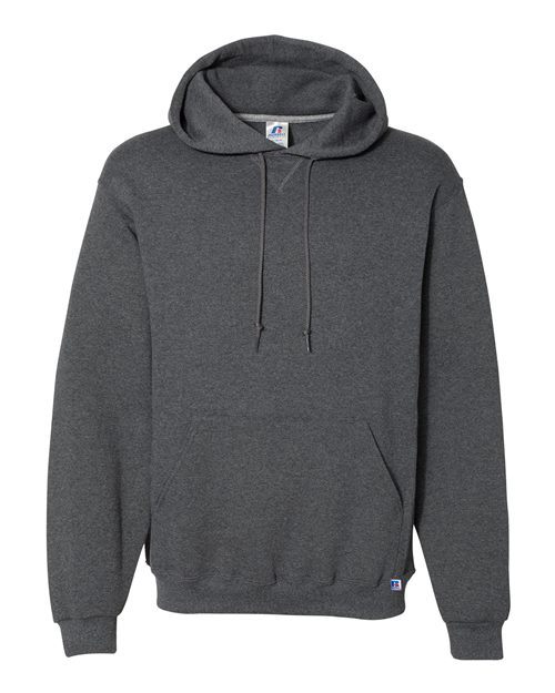 Russell Athletic Dri Power® Hooded Sweatshirt 695HBM Black Heather Custom Embroidered Business Logo