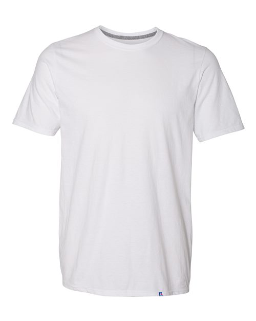 Russell Athletic Dri Power® CVC Performance T-Shirt 64STTM White Custom Embroidered Business Logo