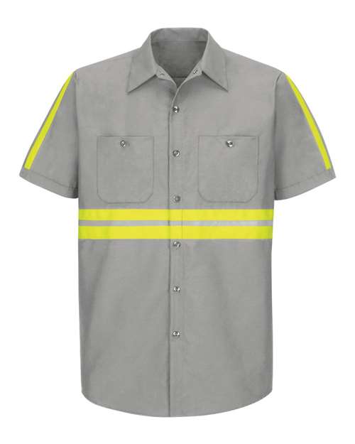 Red Kap Enhanced Visibility Industrial Work Shirt - Tall Sizes SP24ET Custom Embroidered Business Logo