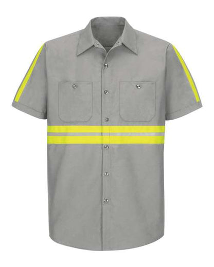 Red Kap Enhanced Visibility Industrial Work Shirt - Tall Sizes SP24ET Custom Embroidered Business Logo