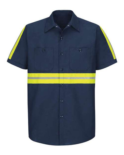 Red Kap Enhanced Visibility Industrial Work Shirt - Tall Sizes SP24ET Custom Embroidered Business Logo