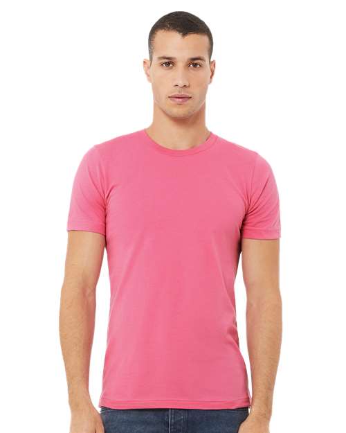 BELLA + CANVAS Jersey Tee 3001 Charity Pink Custom Embroidered Business Logo