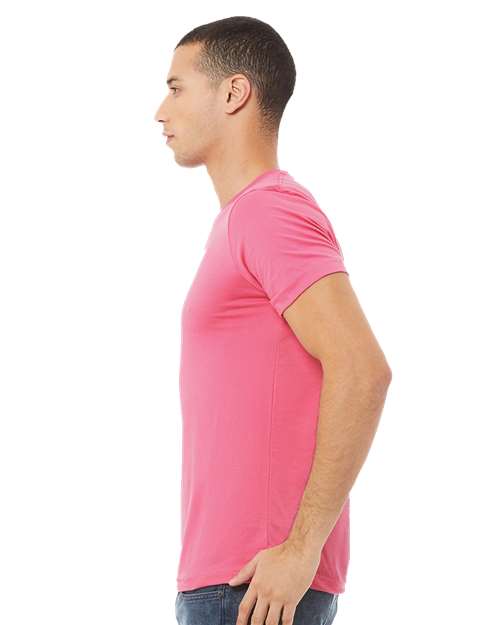 BELLA + CANVAS Jersey Tee 3001 Charity Pink Custom Embroidered Business Logo