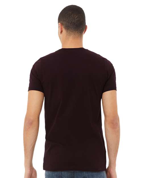 BELLA + CANVAS Jersey Tee 3001 Oxblood Black Custom Embroidered Business Logo