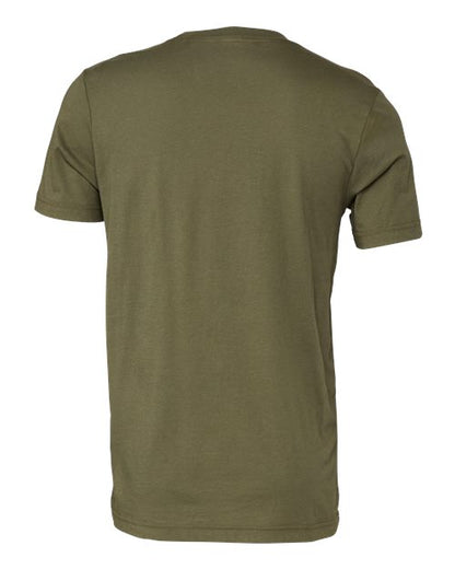 BELLA + CANVAS Jersey Tee 3001 Military Green Custom Embroidered Business Logo