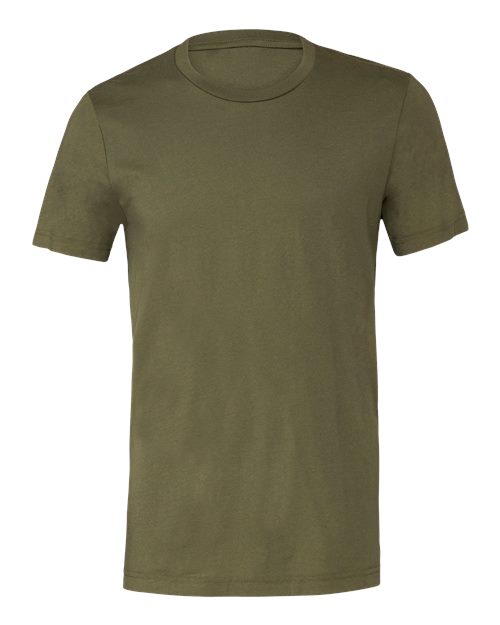 BELLA + CANVAS Jersey Tee 3001 Military Green Custom Embroidered Business Logo