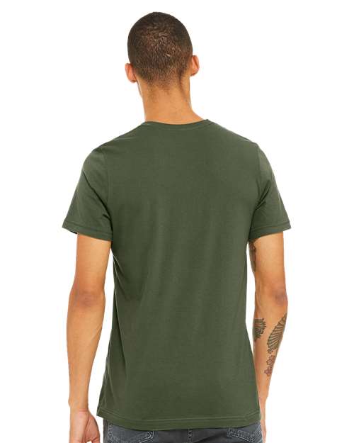 BELLA + CANVAS Jersey Tee 3001 Military Green Custom Embroidered Business Logo