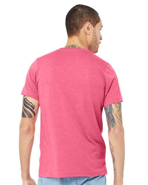 BELLA + CANVAS Triblend Tee 3413 Charity Pink Triblend Custom Embroidered Business Logo