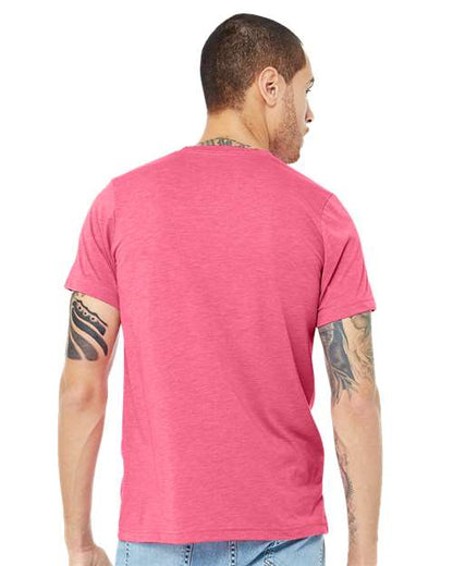 BELLA + CANVAS Triblend Tee 3413 Charity Pink Triblend Custom Embroidered Business Logo