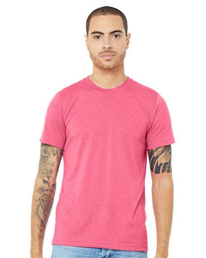 Custom Embroidered  BELLA + CANVAS Triblend Tee 3413 Charity Pink Triblend