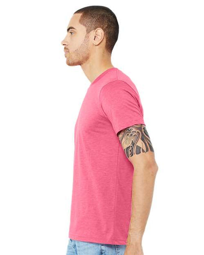 BELLA + CANVAS Triblend Tee 3413 Charity Pink Triblend Custom Embroidered Business Logo