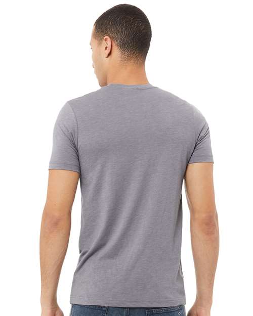 BELLA + CANVAS Triblend Tee 3413 Storm Triblend Custom Embroidered Business Logo