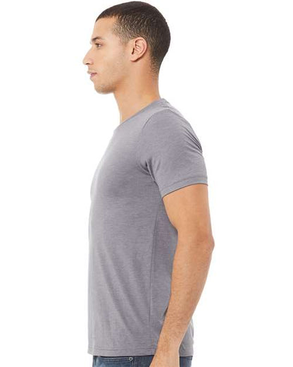BELLA + CANVAS Triblend Tee 3413 Storm Triblend Custom Embroidered Business Logo