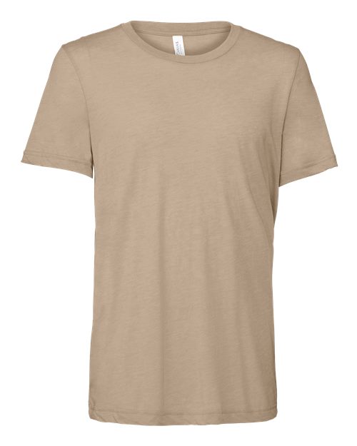 BELLA + CANVAS Triblend Tee 3413 Tan Triblend Custom Embroidered Business Logo