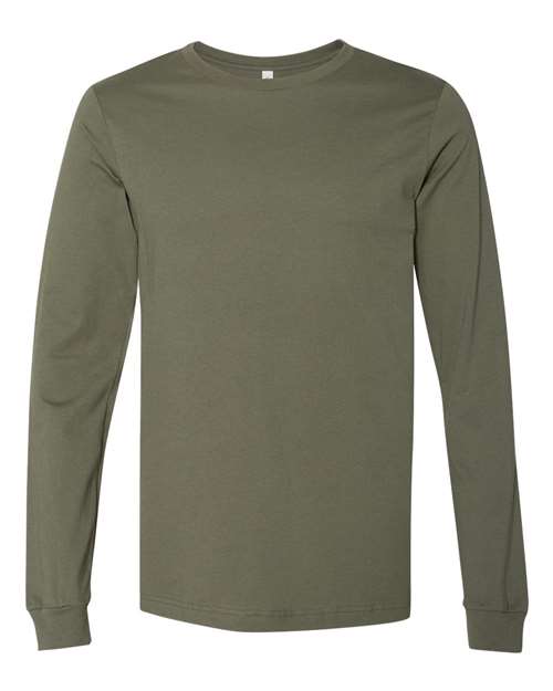 BELLA + CANVAS Eco-Fleece Baller Short Sleeve Hoodie 3501 Military Green Custom Embroidered Business Logo