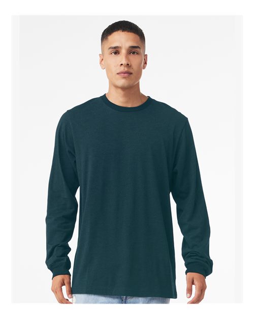 Custom Embroidered  BELLA + CANVAS Jersey Long Sleeve Tee 3501 Atlantic