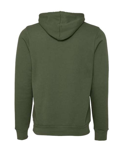 BELLA + CANVAS Sponge Fleece Hoodie 3719 Military Green Custom Embroidered Business Logo