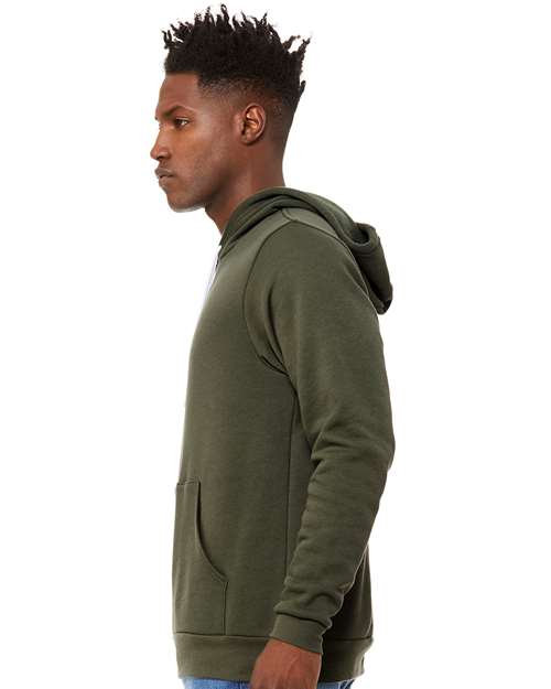 BELLA + CANVAS Sponge Fleece Hoodie 3719 Military Green Custom Embroidered Business Logo