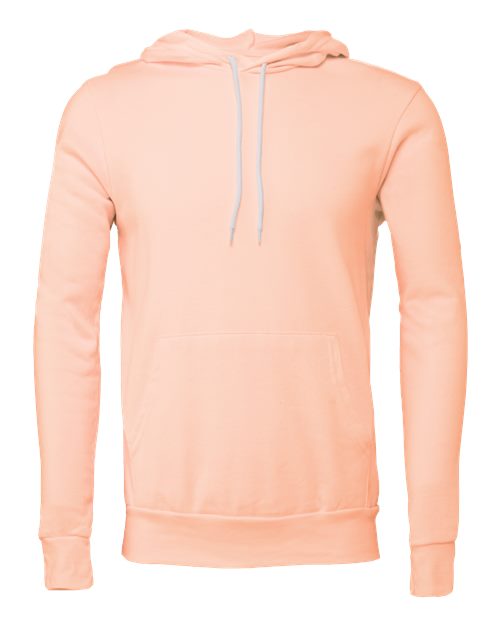BELLA + CANVAS Sponge Fleece Hoodie 3719 Peach Custom Embroidered Business Logo