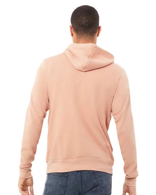 BELLA + CANVAS Sponge Fleece Hoodie 3719 Peach Custom Embroidered Business Logo