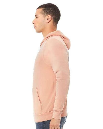 BELLA + CANVAS Sponge Fleece Hoodie 3719 Peach Custom Embroidered Business Logo