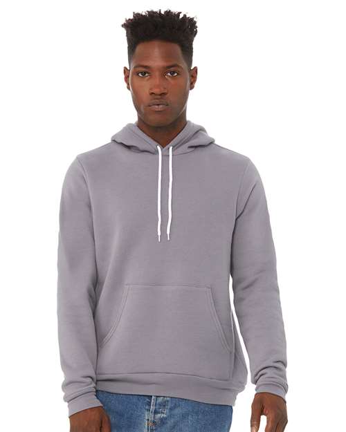 BELLA + CANVAS Sponge Fleece Hoodie 3719 Steel Blue Custom Embroidered Business Logo