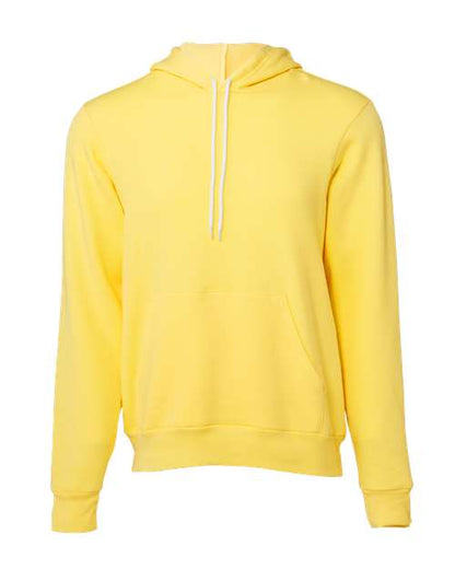 BELLA + CANVAS Sponge Fleece Hoodie 3719 White Custom Embroidered Business Logo