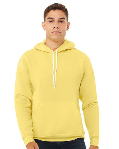 BELLA + CANVAS Sponge Fleece Hoodie 3719 White Custom Embroidered Business Logo