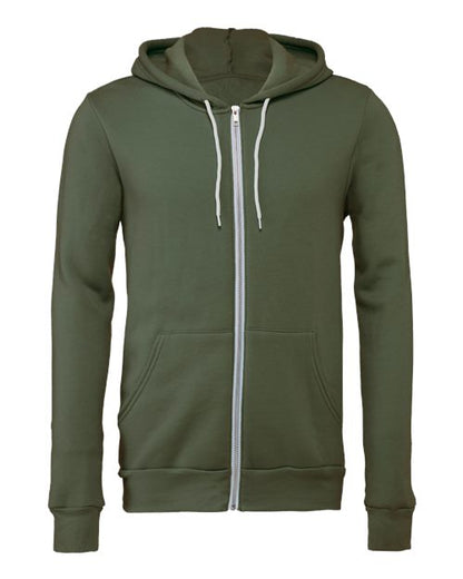 BELLA + CANVAS Sponge Fleece Full-Zip Hoodie 3739 Military Green