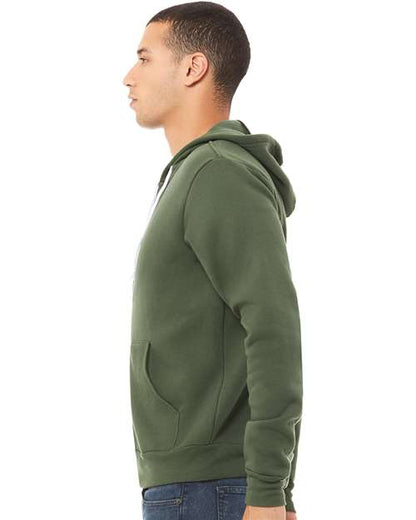 BELLA + CANVAS Sponge Fleece Full-Zip Hoodie 3739 Military Green