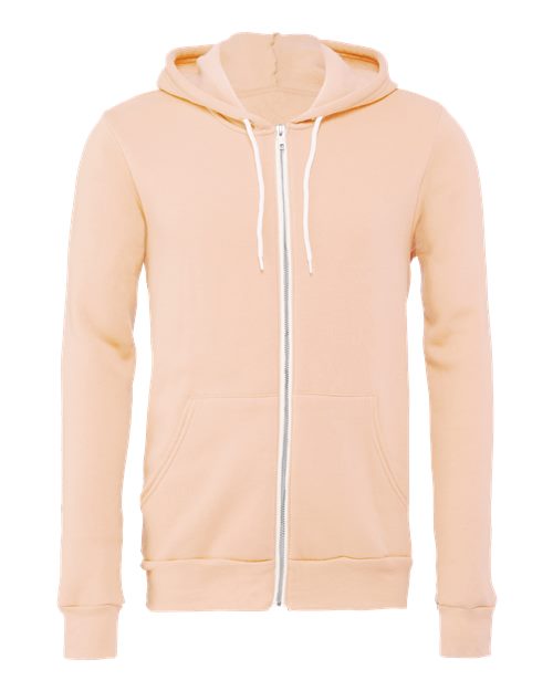 BELLA + CANVAS Sponge Fleece Full-Zip Hoodie 3739 Peach