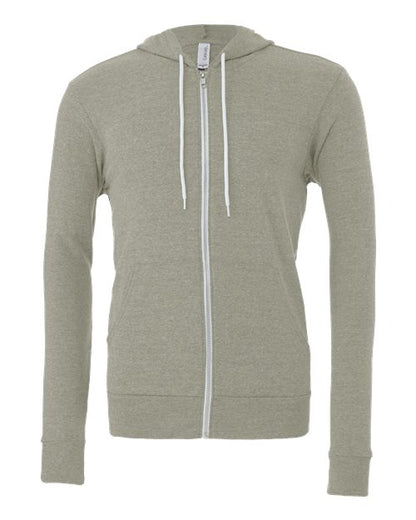BELLA + CANVAS Sponge Fleece Full-Zip Hoodie 3739 Heather Stone