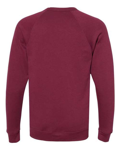 BELLA + CANVAS Sponge Fleece Raglan Crewneck Sweatshirt 3901 Custom Embroidered Business Logo