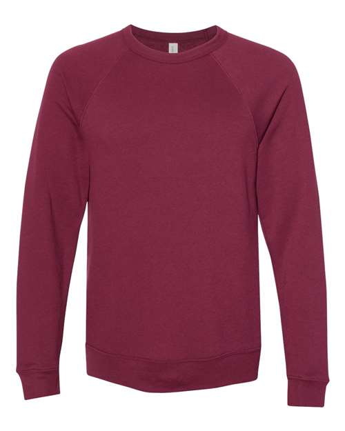BELLA + CANVAS Sponge Fleece Raglan Crewneck Sweatshirt 3901 Custom Embroidered Business Logo